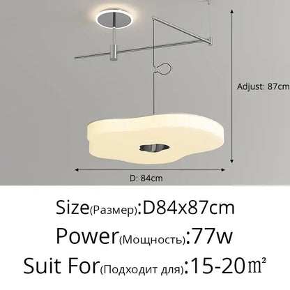 Modern minimalist off-white led chandelier living room light