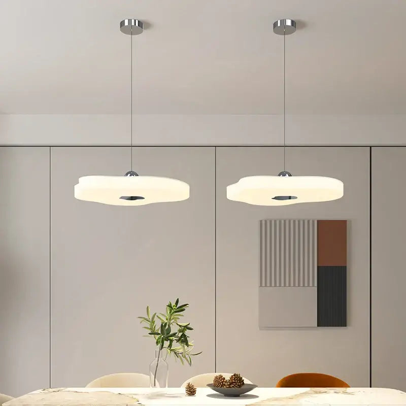 Modern minimalist off-white led chandelier living room light