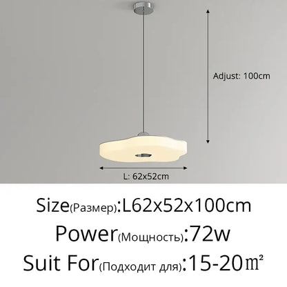 Modern minimalist off-white led chandelier living room light