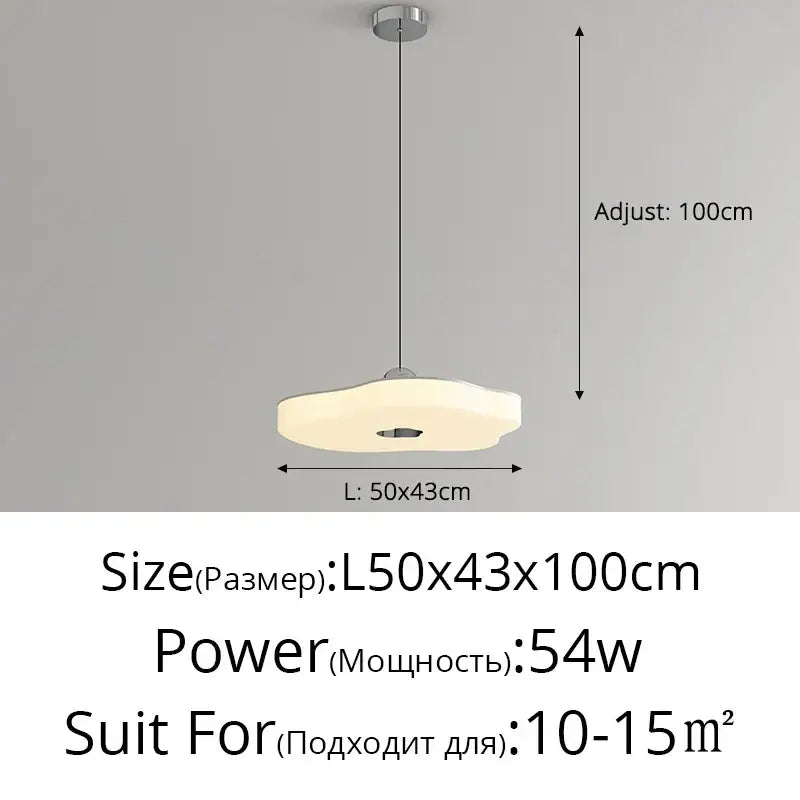 Modern minimalist off-white led chandelier living room light