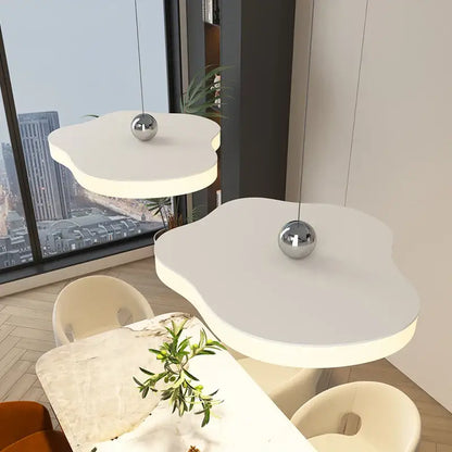 Modern minimalist off-white led chandelier living room light