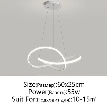 Modern black & white infinity led chandelier light dining room pendant
