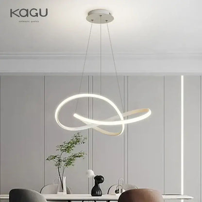 Modern black & white infinity led chandelier light dining room pendant