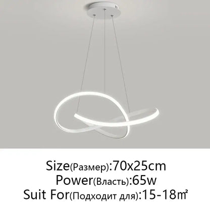 Modern black & white infinity led chandelier light dining room pendant