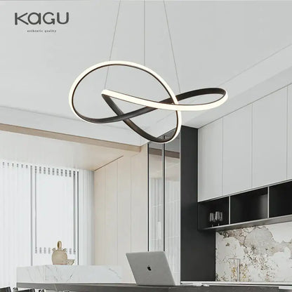 Modern black & white infinity led chandelier light dining room pendant