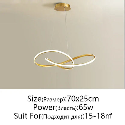 Modern black & white infinity led chandelier light dining room pendant