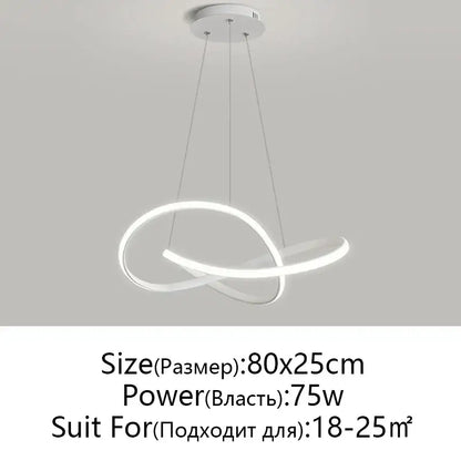 Modern black & white infinity led chandelier light dining room pendant