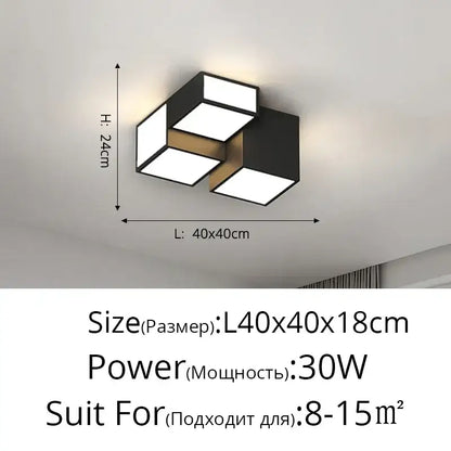 Modern white geometric led chandelier for living room