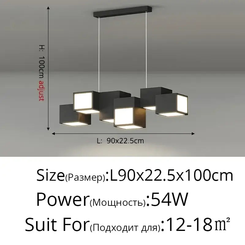 Modern white geometric led chandelier for living room