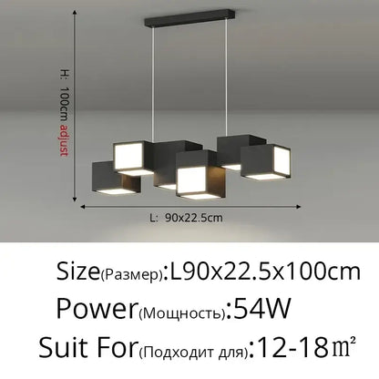 Modern white geometric led chandelier for living room