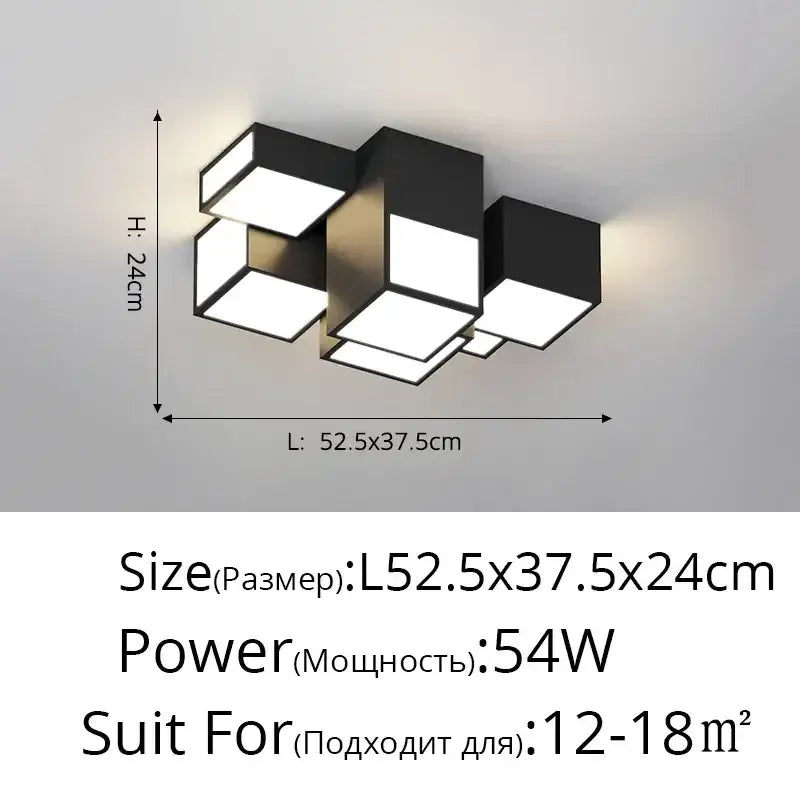 Modern white geometric led chandelier for living room
