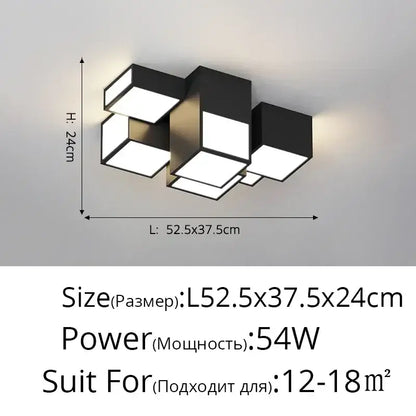 Modern white geometric led chandelier for living room