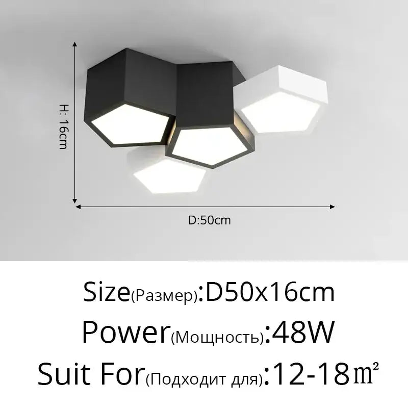 Modern white geometric led chandelier for living room