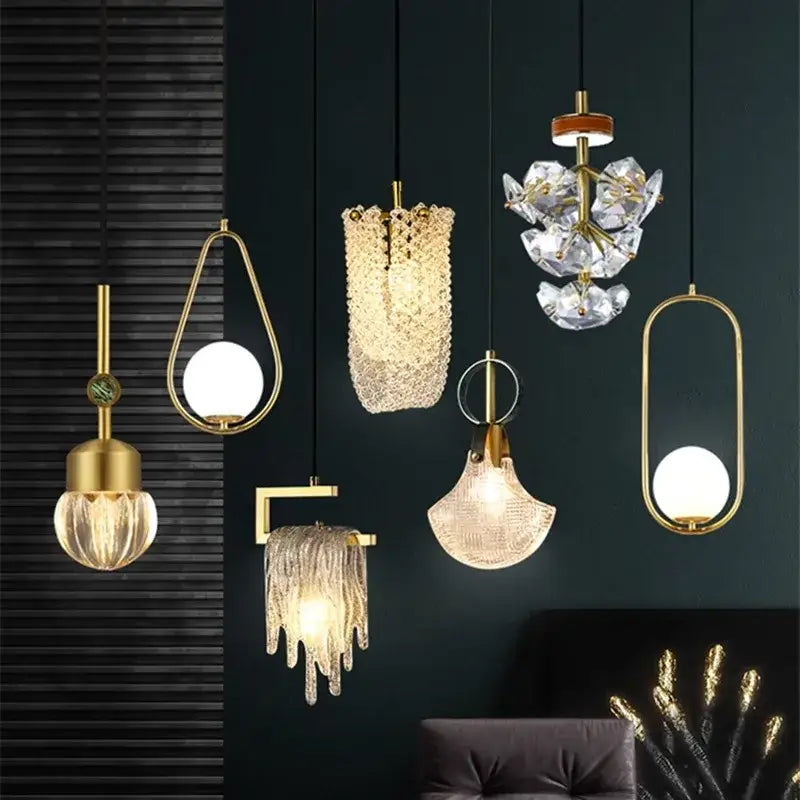 Modern gold and black led chandelier lighting for dining room