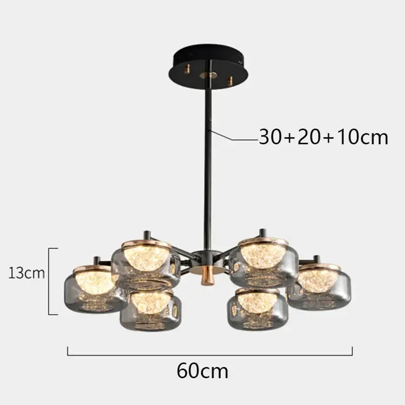 Modern minimalist black led chandelier dining room light