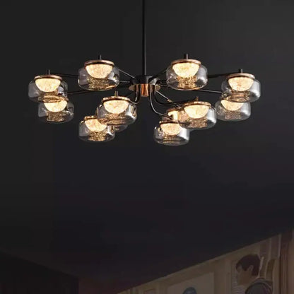 Modern minimalist black led chandelier dining room light