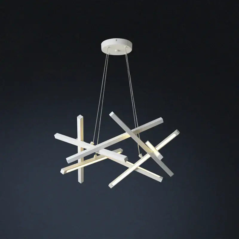 Modern gold rectangular led chandelier lighting – living room