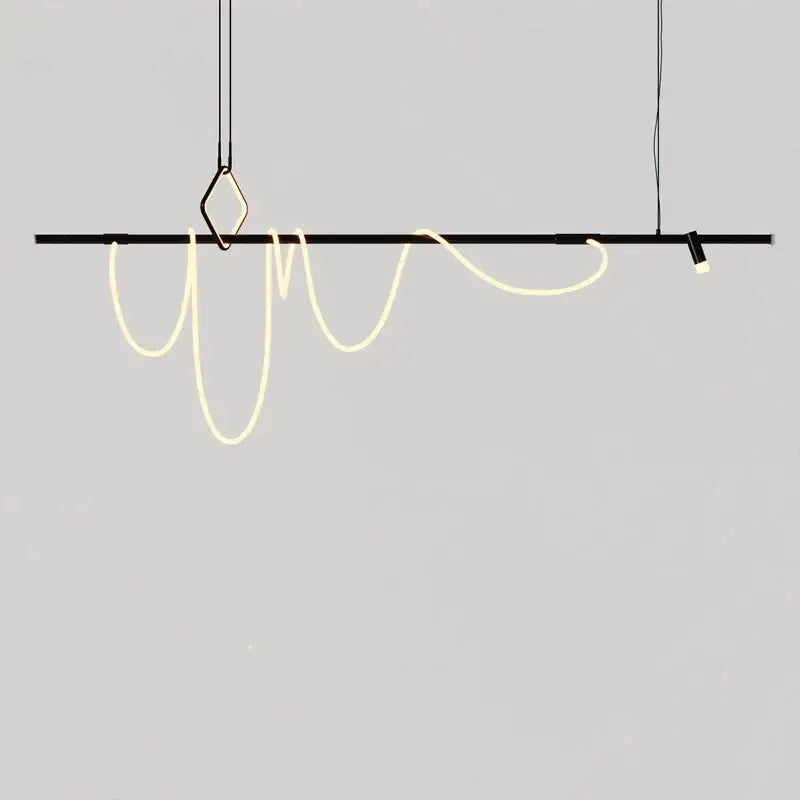 Modern minimalist black led chandelier for office