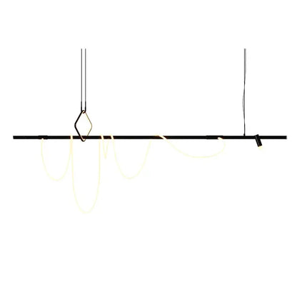 Modern minimalist black led chandelier for office