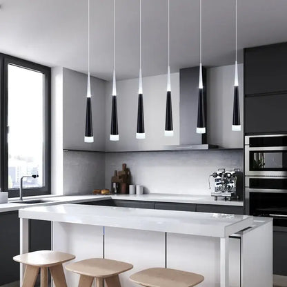 Modern tapered gold led chandelier staircase pendant light