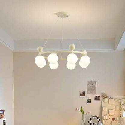 Modern off white led chandelier – dining room minimalist pendant light