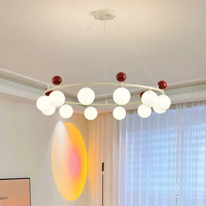 Modern off white led chandelier – dining room minimalist pendant light