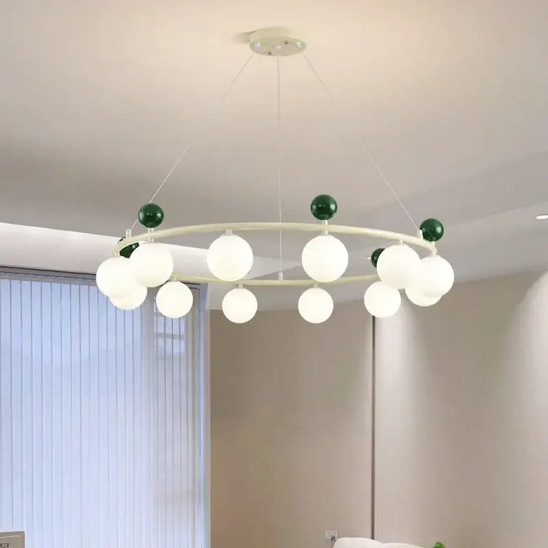 Modern off white led chandelier – dining room minimalist pendant light