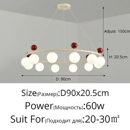 Modern off white led chandelier – dining room minimalist pendant light