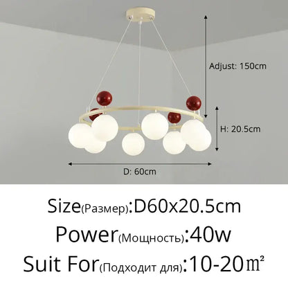 Modern off white led chandelier – dining room minimalist pendant light