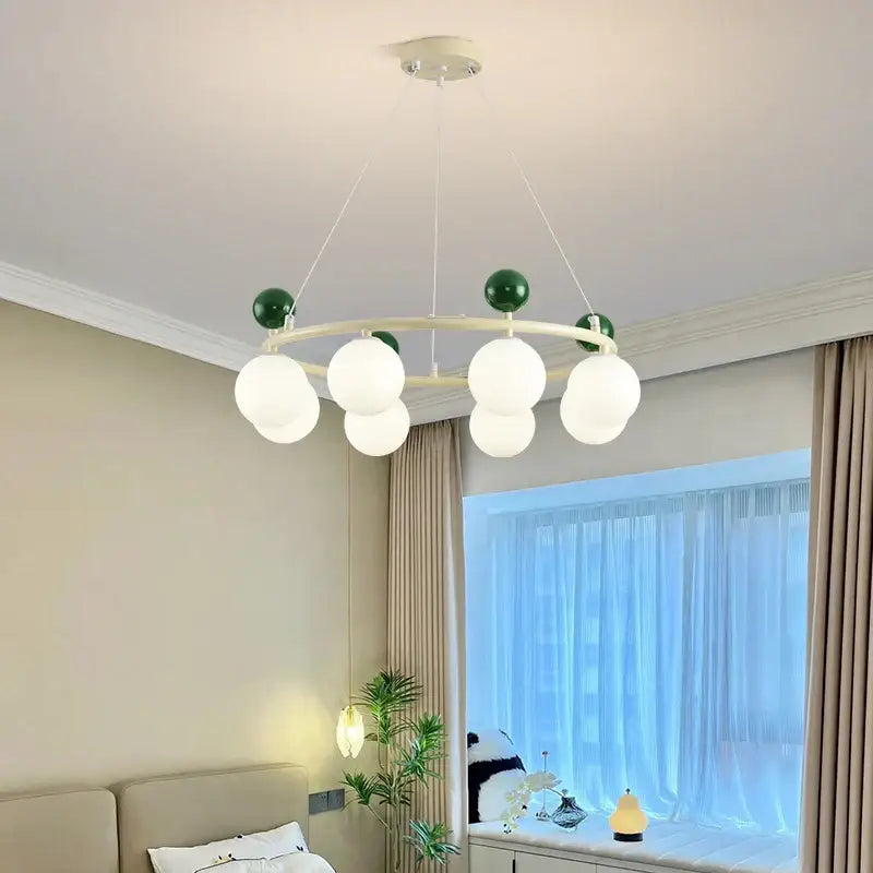 Modern off white led chandelier – dining room minimalist pendant light