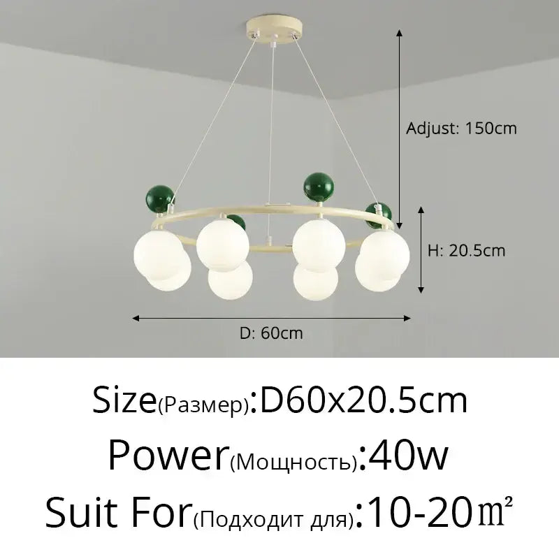 Modern off white led chandelier – dining room minimalist pendant light