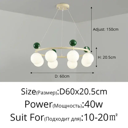 Modern off white led chandelier – dining room minimalist pendant light
