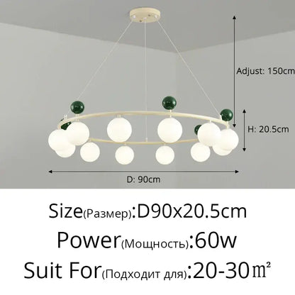 Modern off white led chandelier – dining room minimalist pendant light