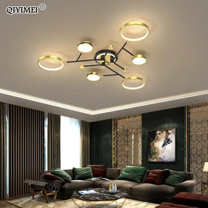 Modern gold ring led chandelier dining room light