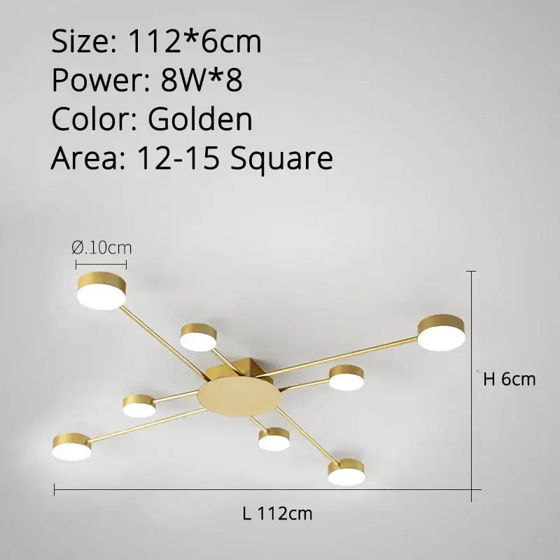 Modern black starburst led chandelier living room light
