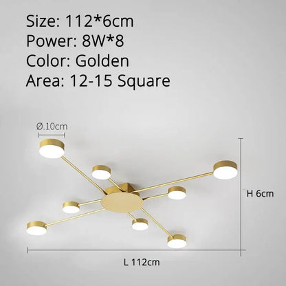 Modern black starburst led chandelier living room light
