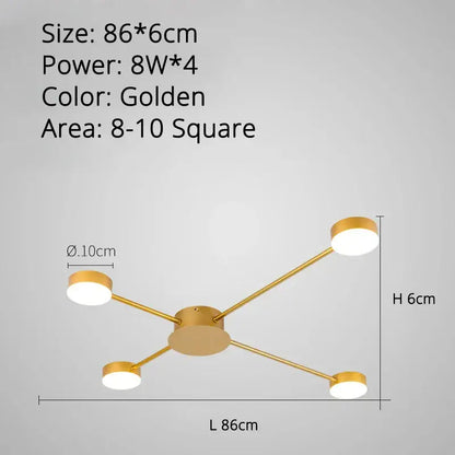 Modern black starburst led chandelier living room light