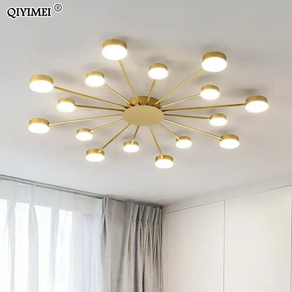Modern black starburst led chandelier living room light