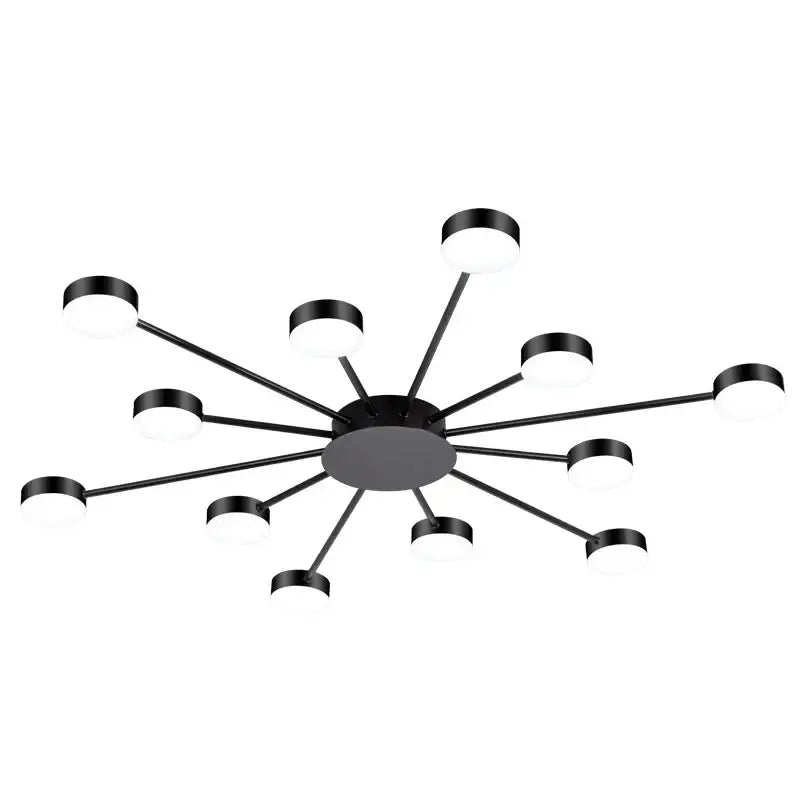 Modern black starburst led chandelier living room light