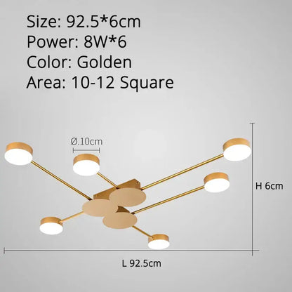 Modern black starburst led chandelier living room light