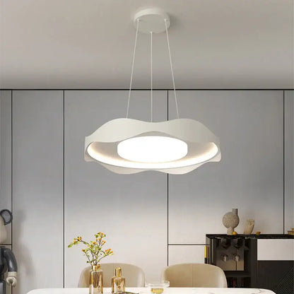 Modern black & white led chandelier lights for kitchen dining room