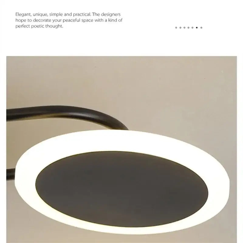 Modern black circular led chandelier for living room
