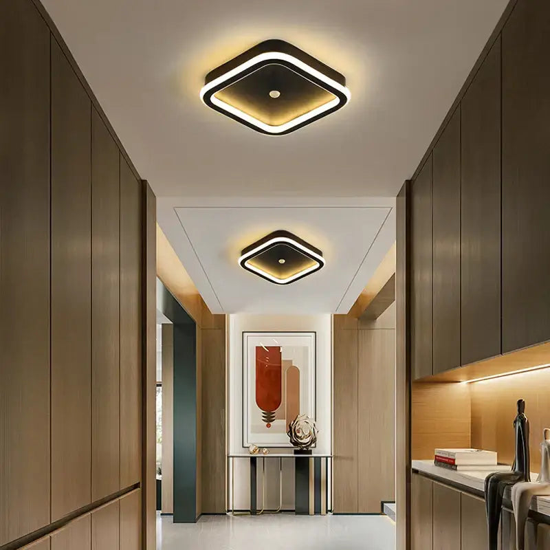 Modern black & gold led chandelier for living room