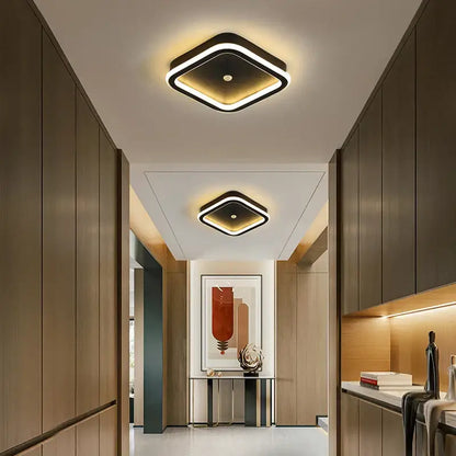 Modern black & gold led chandelier for living room