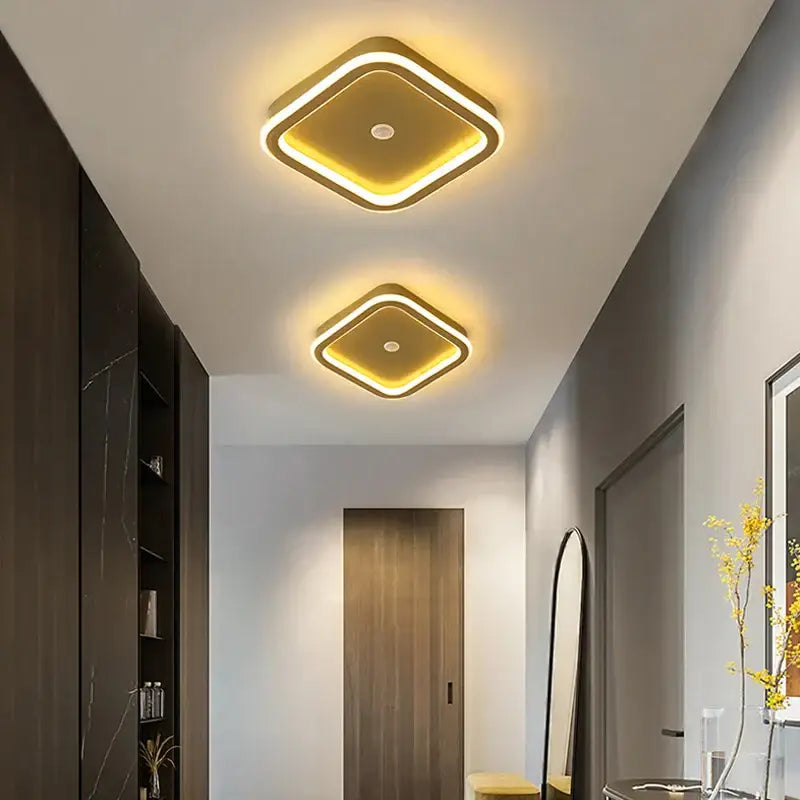 Modern black & gold led chandelier for living room