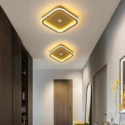 Modern black & gold led chandelier for living room