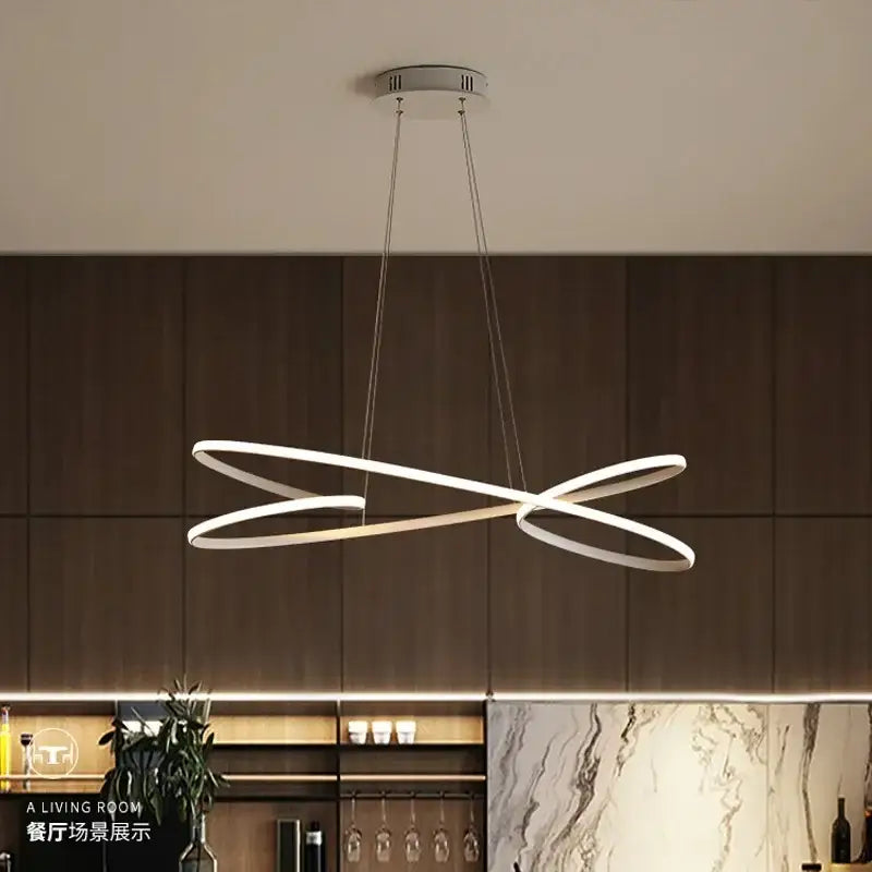 Modern black & white led chandelier dining room light