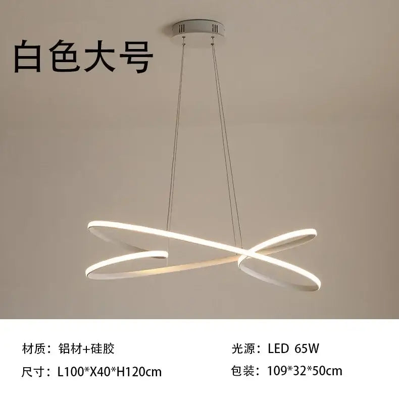 Modern black & white led chandelier dining room light