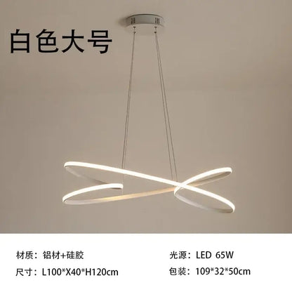Modern black & white led chandelier dining room light