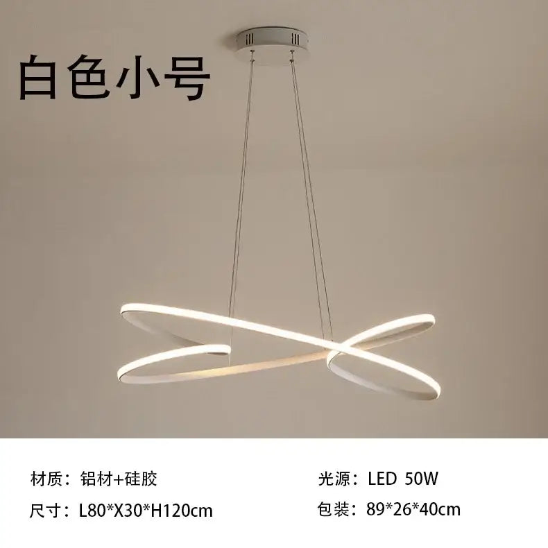 Modern black & white led chandelier dining room light
